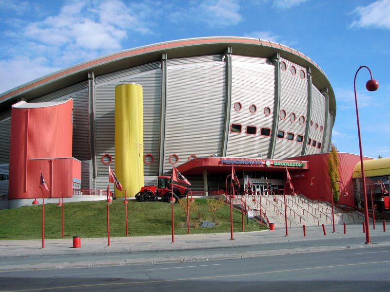 Here is a closer look at the Saddledome (at ground level).