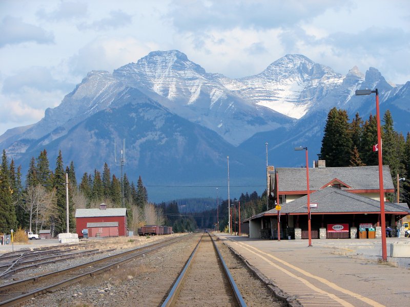 This is the train station just outside of Banff.