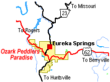 Map of Eureka Springs, AR