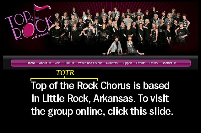 Top of the Rock Chorus Website - Slide 38